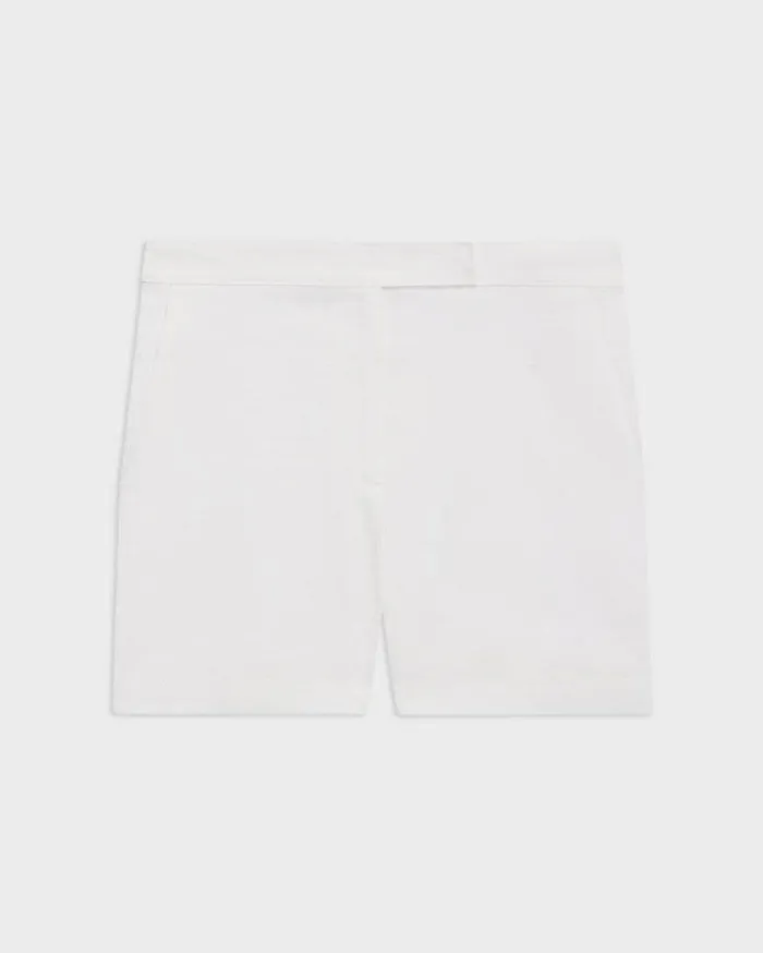 Theory Waist Tab Short In Good Linen White Women Pants