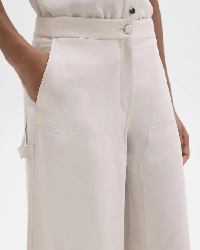 Theory WideLeg Carpenter Pant In Fluid Twill New Sand Women Pants Theory WideLeg Carpenter Pant In Fluid Twill New Sand Women Pants