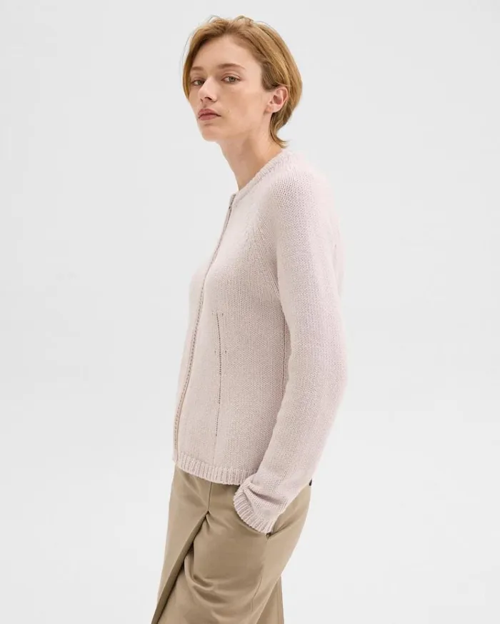 Theory ZipUp Cardigan In Felted WoolCashmere Soft Opal Women Sweaters Cardigans