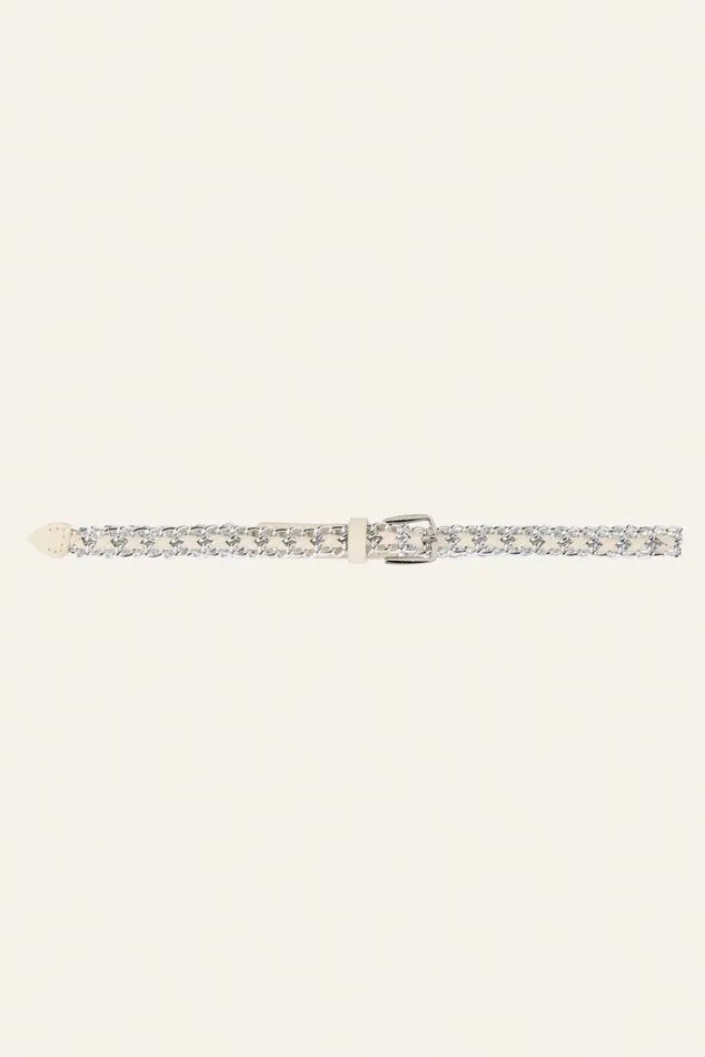 Thin Braided Belt Brooke White Women Baandsh Belts