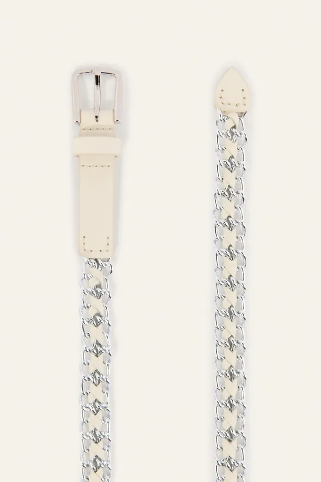 Thin Braided Belt Brooke White Women Baandsh Belts