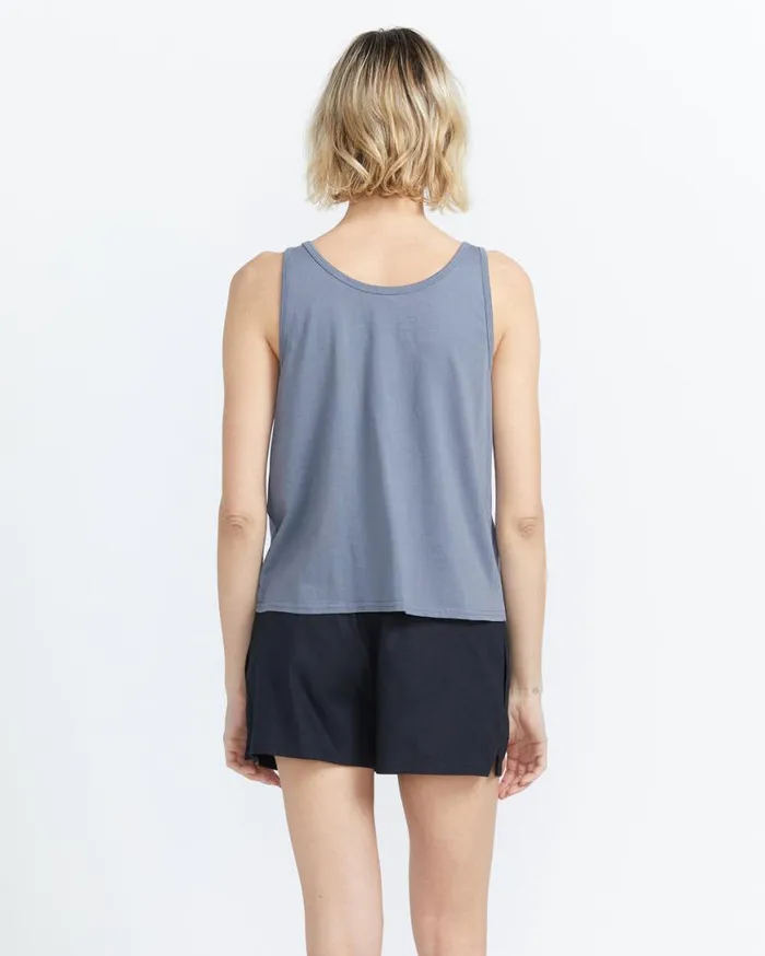 To The Bank Tank 8211 Denim Womens Volcom Tops