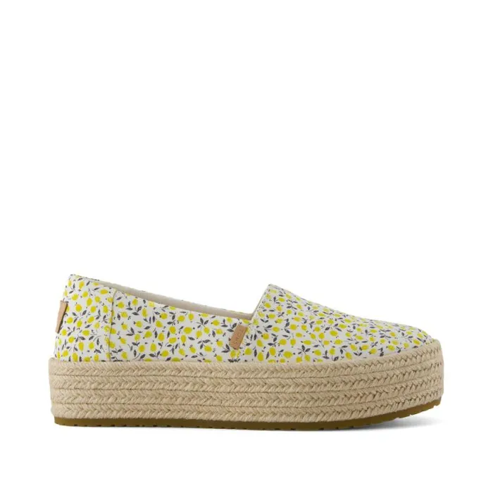 Toms Alpargatas Valencia Platform Espadrille Yellow Liberty Print 8211 Women
