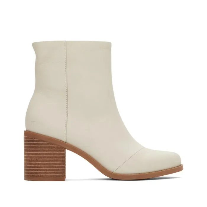 Toms Boots and Booties Evelyn Heeled Boot Leather Light Sand 8211 Women