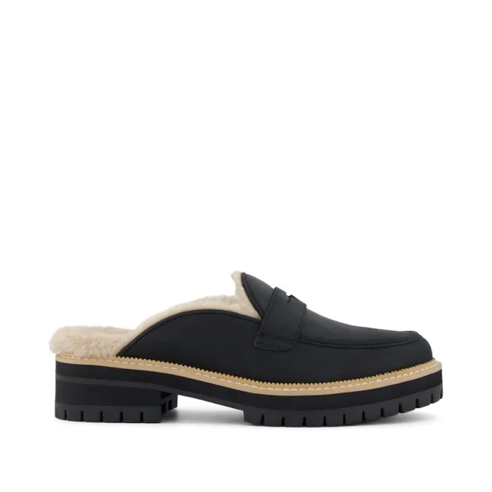 Toms Flats and Loafers Cara Mule Cozy Loafer Black Faux Fur Leather 8211 Women