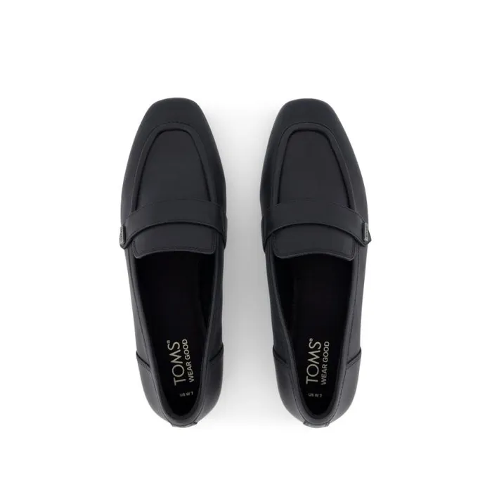 Toms Flats and Loafers Lynette Loafer Black Leather 8211 Women Toms Flats and Loafers Lynette Loafer Black Leather 8211 Women