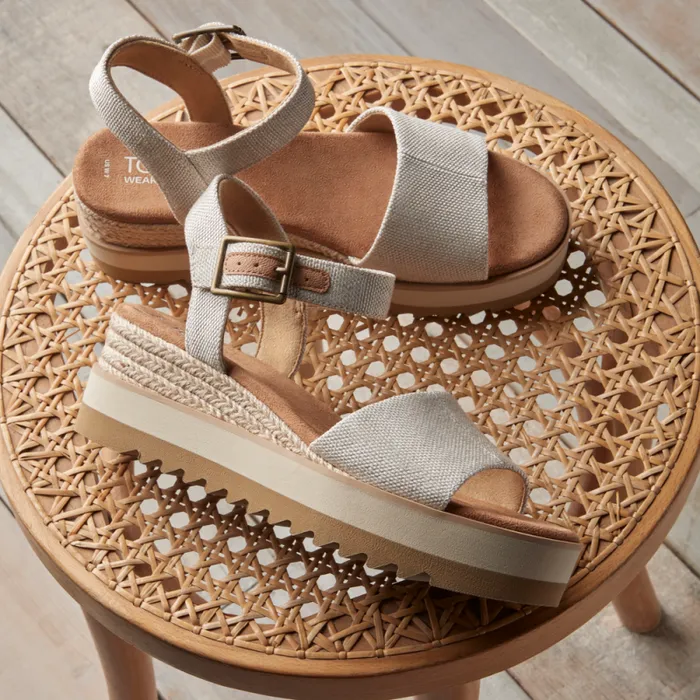 Toms Heels and Wedges Diana Wedge Sandal Natural 8211 Women Toms Heels and Wedges Diana Wedge Sandal Natural 8211 Women