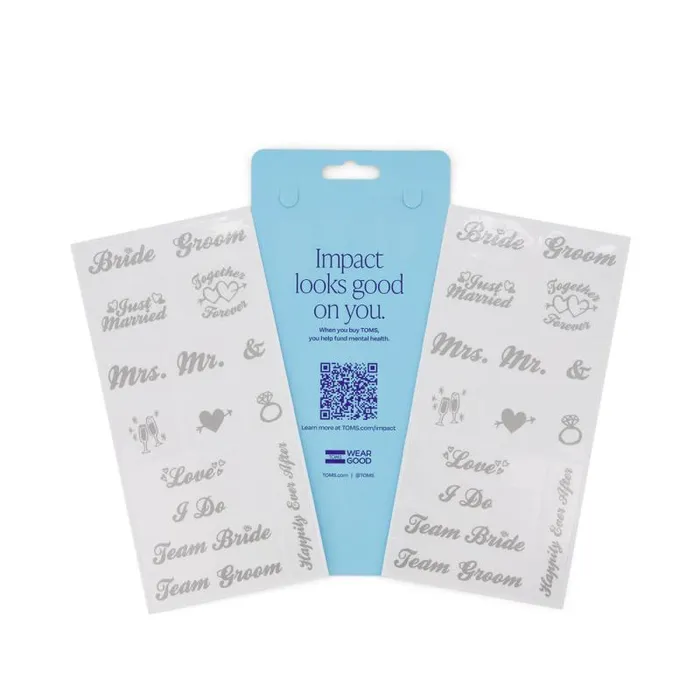 Toms Shoe Tattoos TOMS Shoe Tattoos 2 Pack Pearlized Silver Wedding Couple 8211 Gear Toms Shoe Tattoos TOMS Shoe Tattoos 2 Pack Pearlized Silver Wedding Couple 8211 Gear