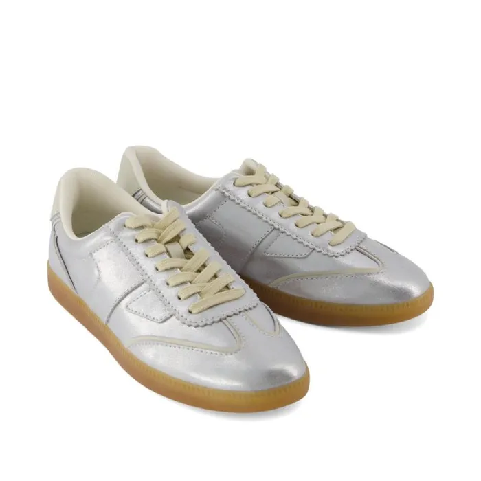 Toms Sneakers Collins Casual LaceUp Sneaker Silver Metallic Leather 8211 Women Toms Sneakers Collins Casual LaceUp Sneaker Silver Metallic Leather 8211 Women