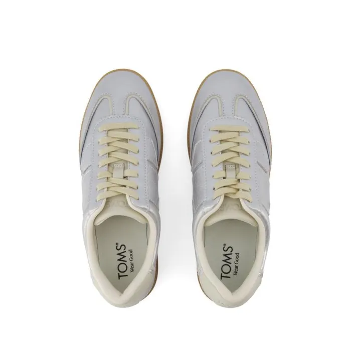 Toms Sneakers Collins Casual LaceUp Sneaker Silver Metallic Leather 8211 Women Toms Sneakers Collins Casual LaceUp Sneaker Silver Metallic Leather 8211 Women