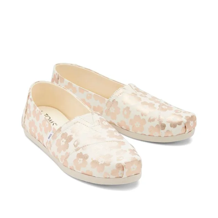 Toms TOMS Classics Alpargata Cloudbound Beige Ojai Floral Foil 8211 Women Toms TOMS Classics Alpargata Cloudbound Beige Ojai Floral Foil 8211 Women