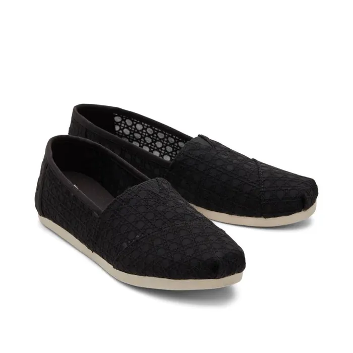 Toms TOMS Classics Alpargata Cloudbound Black Basket Weave Lace 8211 Women Toms TOMS Classics Alpargata Cloudbound Black Basket Weave Lace 8211 Women