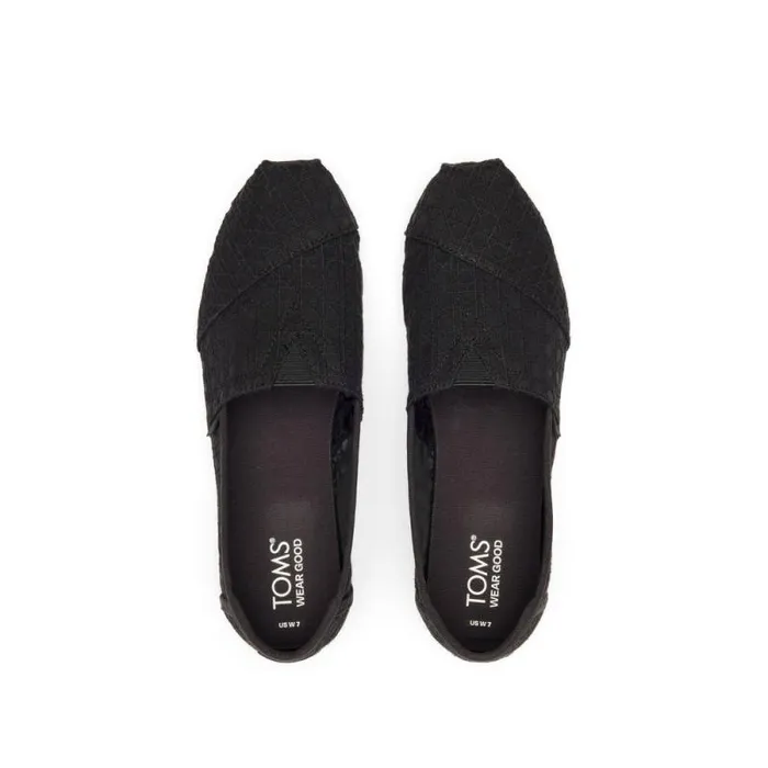 Toms TOMS Classics Alpargata Cloudbound Black Basket Weave Lace 8211 Women Toms TOMS Classics Alpargata Cloudbound Black Basket Weave Lace 8211 Women