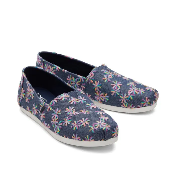 Toms TOMS Classics Alpargata Cloudbound Embroidered Floral Navy 8211 Women Toms TOMS Classics Alpargata Cloudbound Embroidered Floral Navy 8211 Women
