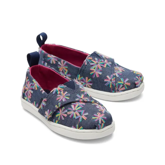 Toms TOMS Classics Alpargata Toddler Shoe Navy Embroidered Floral 8211 KidsWomen Toms TOMS Classics Alpargata Toddler Shoe Navy Embroidered Floral 8211 KidsWomen