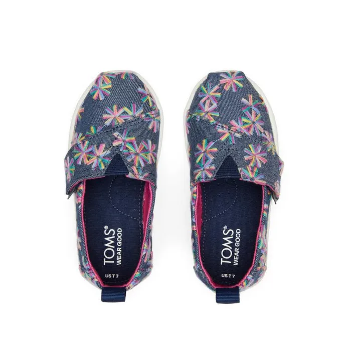 Toms TOMS Classics Alpargata Toddler Shoe Navy Embroidered Floral 8211 KidsWomen Toms TOMS Classics Alpargata Toddler Shoe Navy Embroidered Floral 8211 KidsWomen