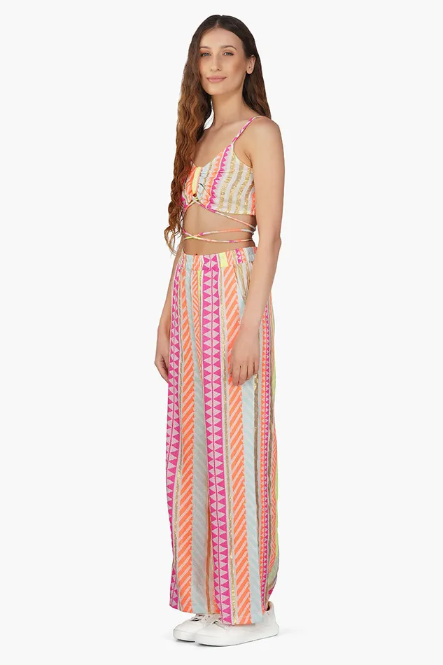 Tops America and Beyond Women Fluorescent Striped Top