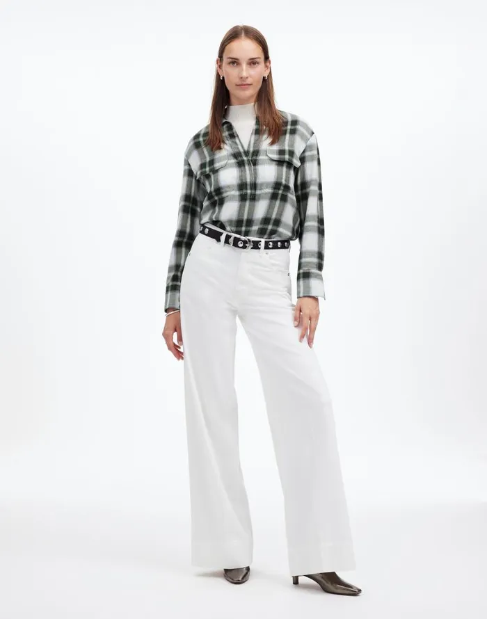 Tops and Shirts Women Madewell Popover Shirt In Plaid City Blue
