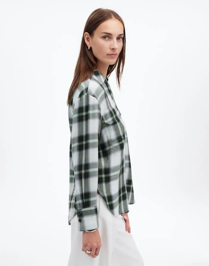 Tops and Shirts Women Madewell Popover Shirt In Plaid City Blue