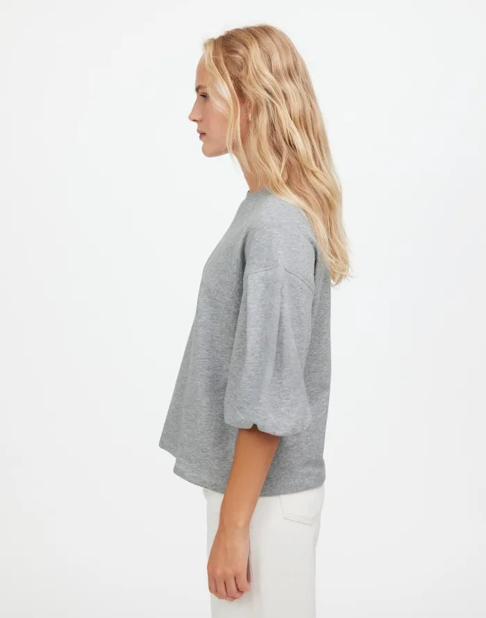 Tops and Shirts Women Madewell PuffSleeve Sweatshirt Tee Hthr Gym Class Grey