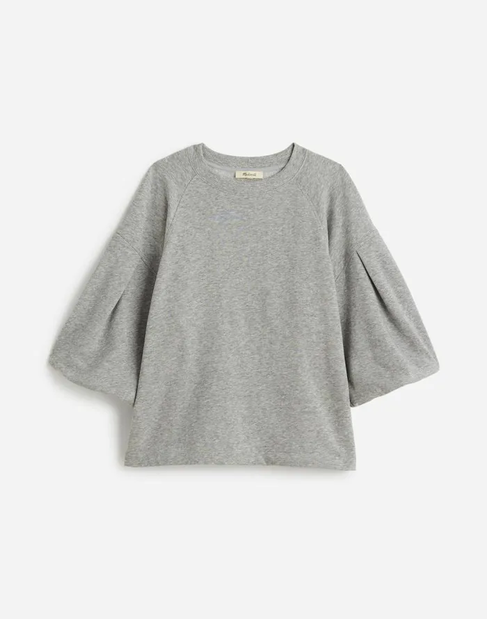 Tops and Shirts Women Madewell PuffSleeve Sweatshirt Tee Hthr Gym Class Grey