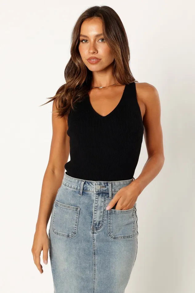 Tops Emily Rib Top Black 8211 Petal and Pup Women