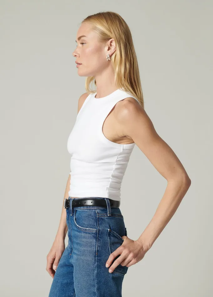 Tops Joe8217s Jeans Women THE HIGH NECK TANK White Tops Joe8217s Jeans Women THE HIGH NECK TANK White