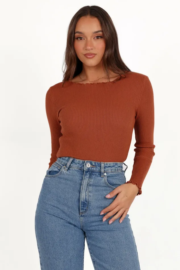 Tops Kya Knit Top Rust Petal and Pup Women