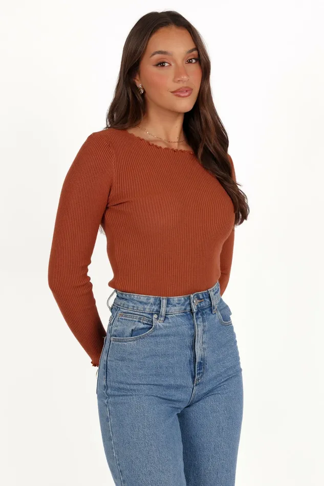 Tops Kya Knit Top Rust Petal and Pup Women