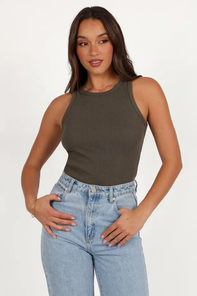 Tops Petal and Pup Women Ari Ribbed Tank Top Olive