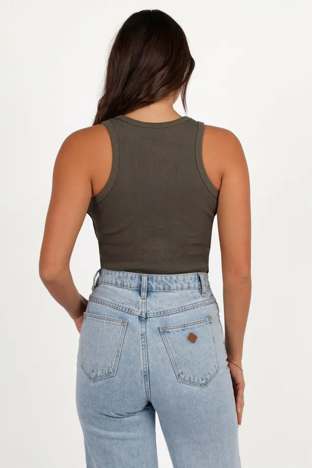 Tops Petal and Pup Women Ari Ribbed Tank Top Olive