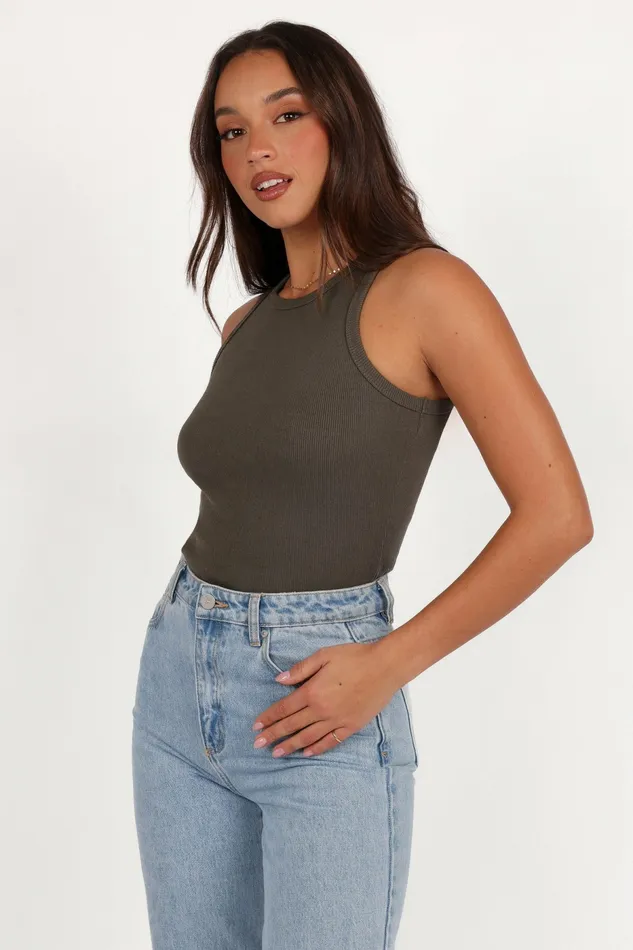 Tops Petal and Pup Women Ari Ribbed Tank Top Olive