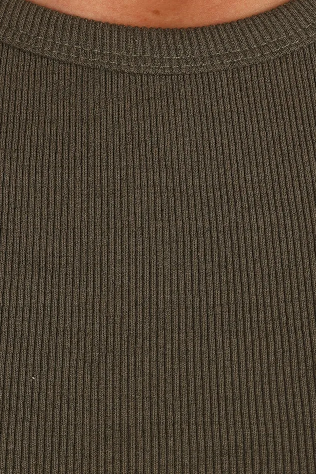 Tops Petal and Pup Women Ari Ribbed Tank Top Olive