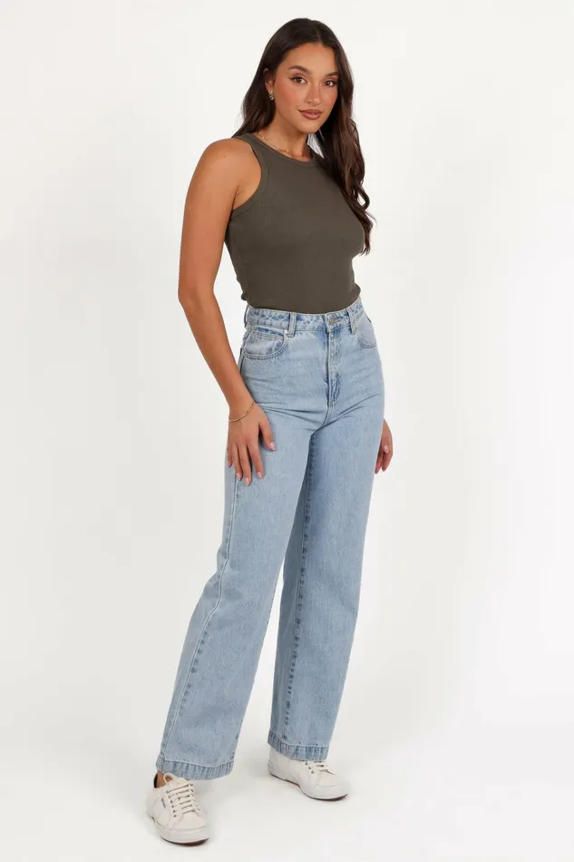 Tops Petal and Pup Women Ari Ribbed Tank Top Olive