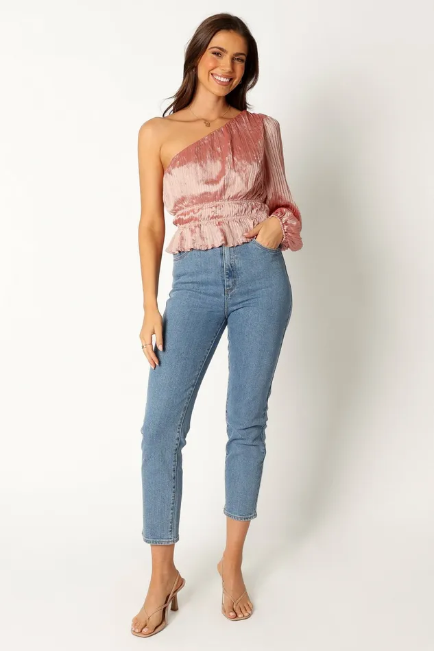 Tops Petal and Pup Women Aria One Sleeve Top Pink