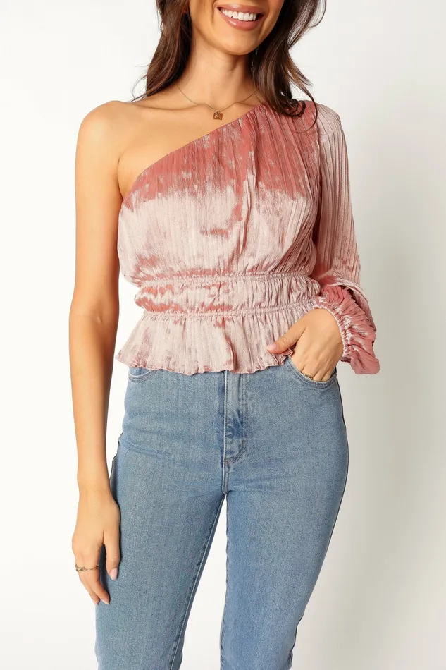 Tops Petal and Pup Women Aria One Sleeve Top Pink