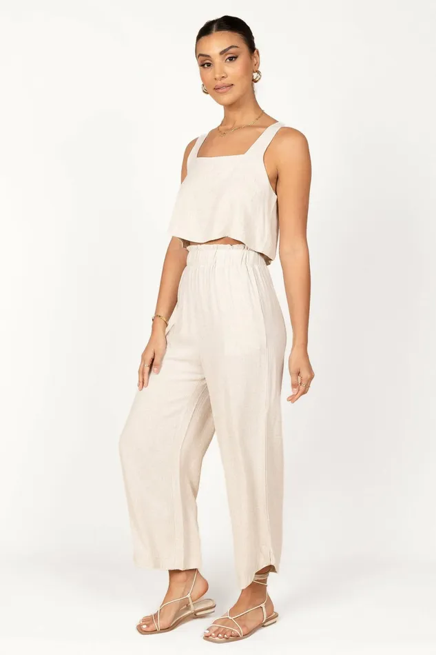 Tops Petal and Pup Women Eleanor Cropped Top Beige