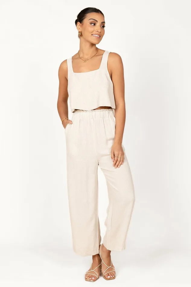 Tops Petal and Pup Women Eleanor Cropped Top Beige