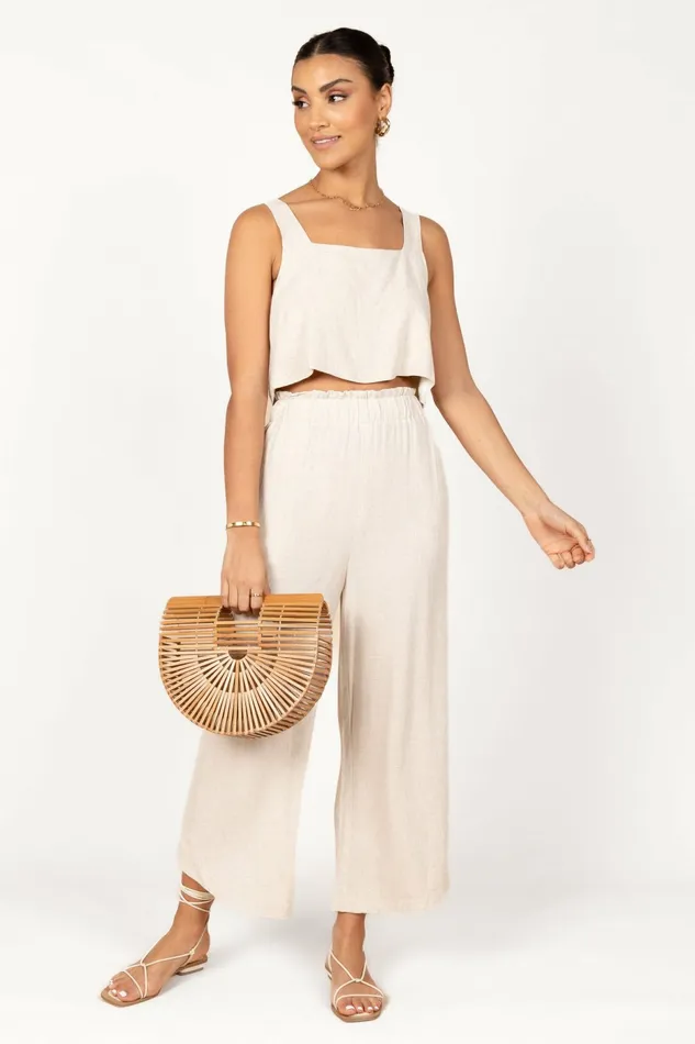 Tops Petal and Pup Women Eleanor Cropped Top Beige