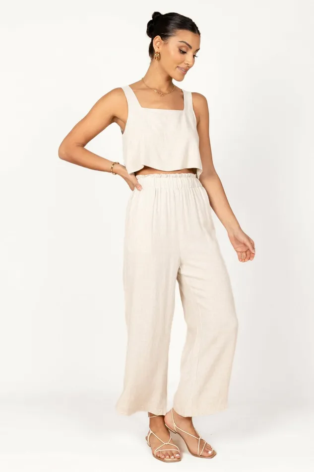 Tops Petal and Pup Women Eleanor Cropped Top Beige