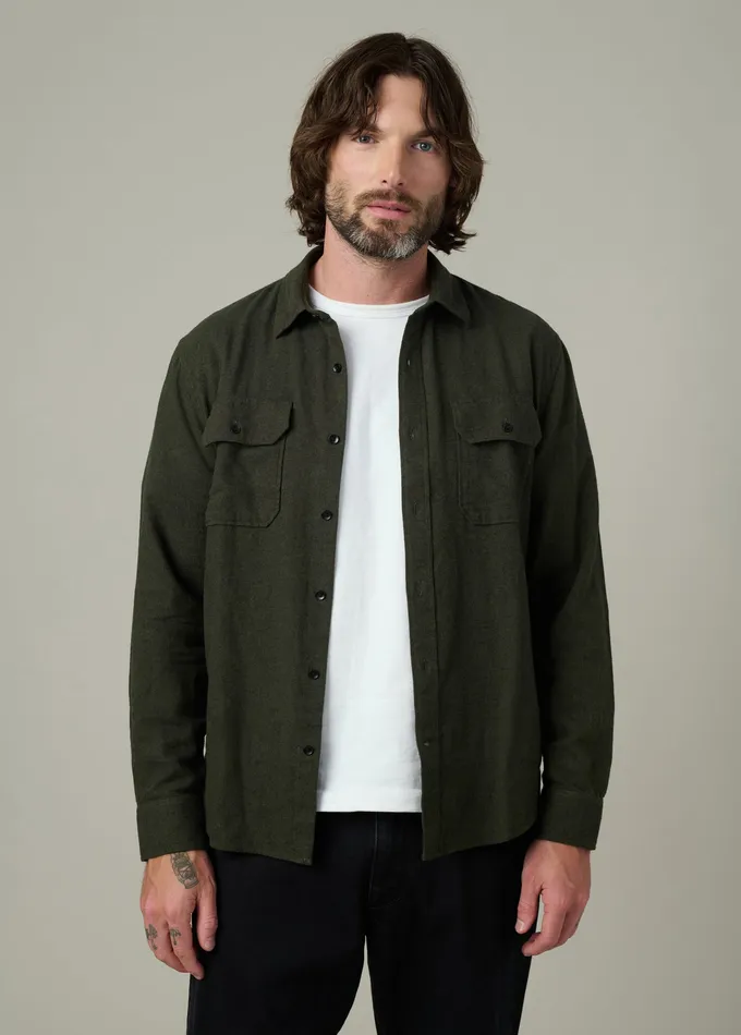 Tops Tees Joe8217s Jeans Men CHESTER FLANNEL SHIRT Dusty Olive