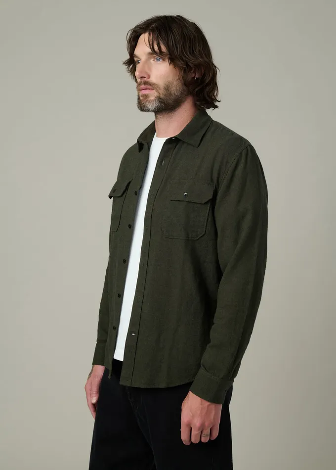 Tops Tees Joe8217s Jeans Men CHESTER FLANNEL SHIRT Dusty Olive