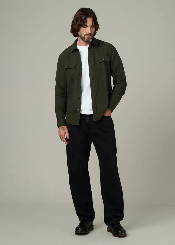 Tops Tees Joe8217s Jeans Men CHESTER FLANNEL SHIRT Dusty Olive