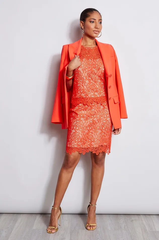 Tops Women Elie Tahari Lace Shell TOMATO