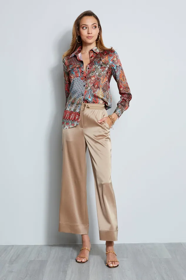 Tops Women Elie Tahari Paisley Utility Shirt MULTI