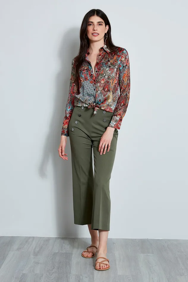 Tops Women Elie Tahari Paisley Utility Shirt MULTI