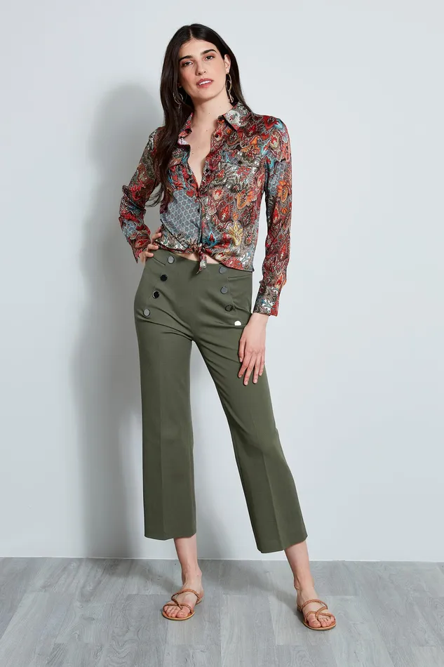 Tops Women Elie Tahari Paisley Utility Shirt MULTI