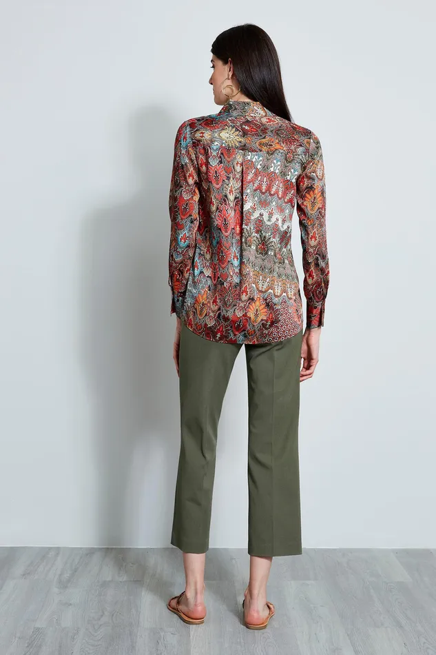 Tops Women Elie Tahari Paisley Utility Shirt MULTI