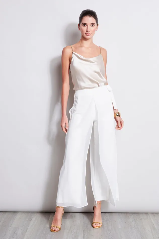 Tops Women Elie Tahari Silk Satin Chain Cami BUFF