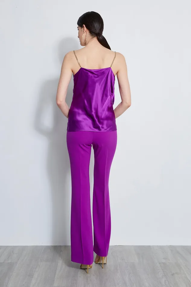Tops Women Elie Tahari Silk Satin Chain Cami WILD BERRY